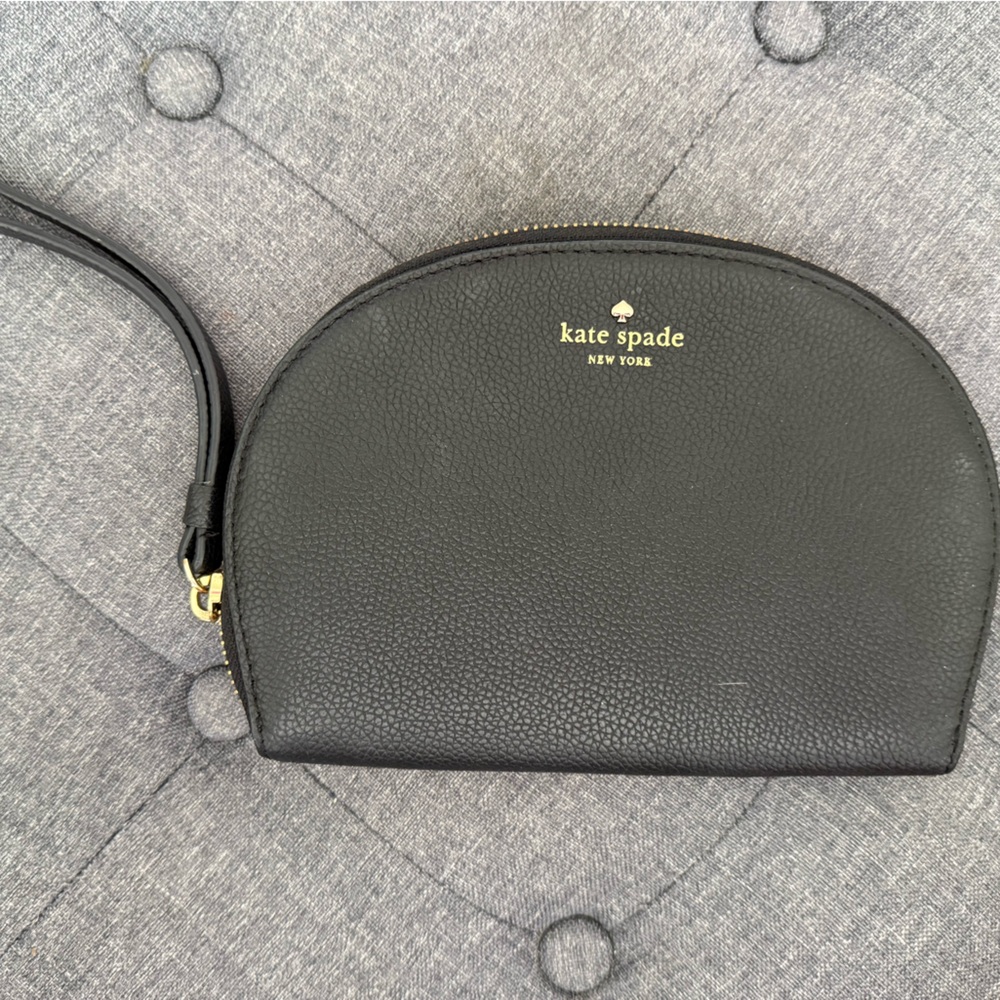 Kate Spade Black Pebbled Leather Wristlet
